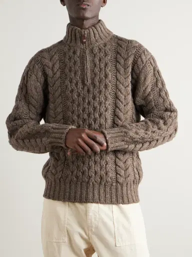 Loro Piana Cable-Knit Cashmere Half-Zip Sweater - Men | Thumbnail 3 Loro Piana Cable-Knit Cashmere Half-Zip Sweater - Men | Thumbnail 3