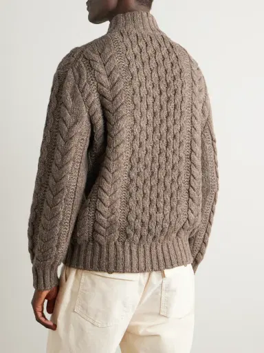 Loro Piana Cable-Knit Cashmere Half-Zip Sweater - Men | Thumbnail 4 Loro Piana Cable-Knit Cashmere Half-Zip Sweater - Men | Thumbnail 4