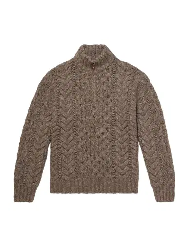 Loro Piana Cable-Knit Cashmere Half-Zip Sweater - Men | Thumbnail 1 Loro Piana Cable-Knit Cashmere Half-Zip Sweater - Men | Thumbnail 1