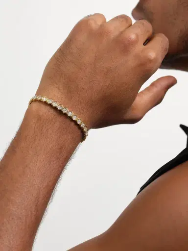 KOLOURS JEWELRY Hexagon XXXLarge -Karat Gold Diamond Bracelet - Men | Thumbnail 2 KOLOURS JEWELRY Hexagon XXXLarge -Karat Gold Diamond Bracelet - Men | Thumbnail 2