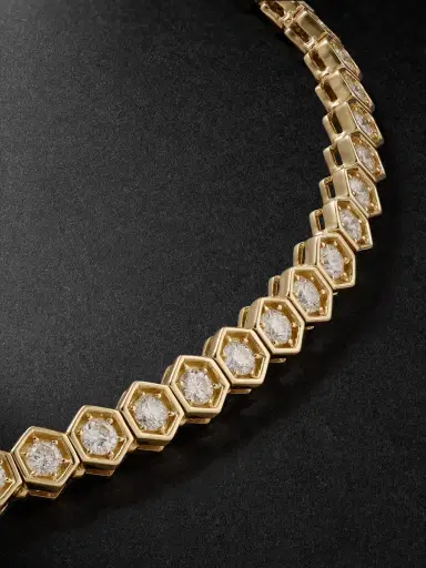 KOLOURS JEWELRY Hexagon XXXLarge -Karat Gold Diamond Bracelet - Men | Thumbnail 4 KOLOURS JEWELRY Hexagon XXXLarge -Karat Gold Diamond Bracelet - Men | Thumbnail 4