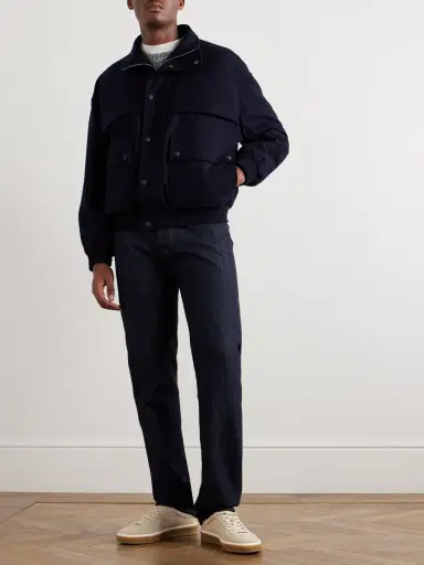 Loro Piana Tristar Wool and Cashmere-Blend Flannel Bomber Jacket - Men | Thumbnail 2 Loro Piana Tristar Wool and Cashmere-Blend Flannel Bomber Jacket - Men | Thumbnail 2