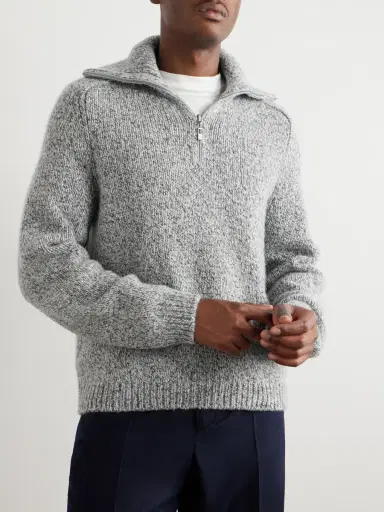 Loro Piana Alpe Meggiana Cashmere Half-Zip Sweater - Men | Thumbnail 3