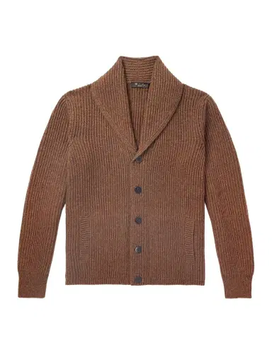 Loro Piana Shawl-Collar Ribbed Wool Cardigan - Men | Thumbnail 1 Loro Piana Shawl-Collar Ribbed Wool Cardigan - Men | Thumbnail 1