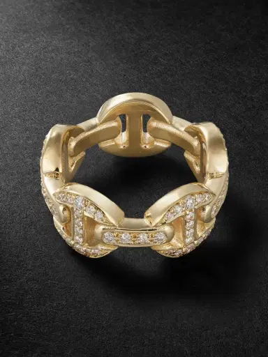 Hoorsenbuhs Dame Classic Tri-Link 18-Karat Gold Diamond Ring - Men | Thumbnail 3