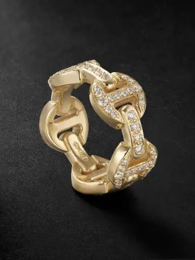 Hoorsenbuhs Dame Classic Tri-Link 18-Karat Gold Diamond Ring - Men | Thumbnail 1