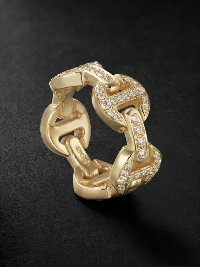 Hoorsenbuhs Dame Classic Tri-Link 18-Karat Gold Diamond Ring - Men