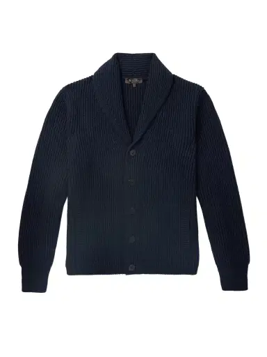 Loro Piana Shawl-Collar Ribbed Wool Cardigan - Men | Thumbnail 1 Loro Piana Shawl-Collar Ribbed Wool Cardigan - Men | Thumbnail 1