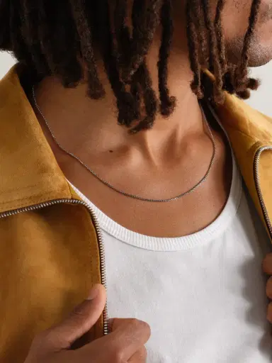 Alex Moss New York 22-inch 14-Karat White Gold Box Chain Necklace - Men | Thumbnail 2