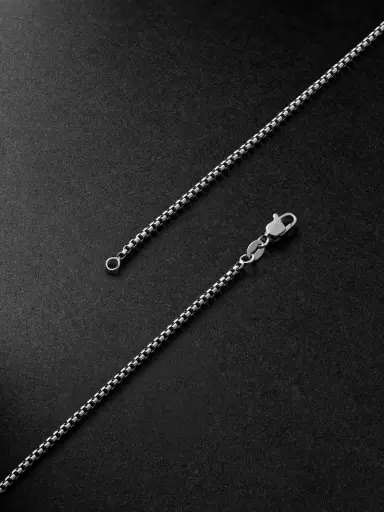 Alex Moss New York 20-inch 14-Karat White Gold Box Chain Necklace - Men | Thumbnail 3 Alex Moss New York 20-inch 14-Karat White Gold Box Chain Necklace - Men | Thumbnail 3