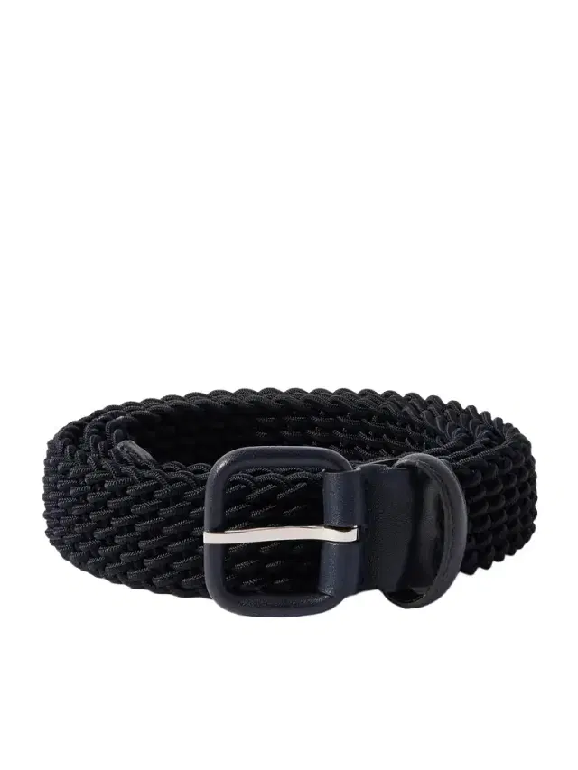 Charvet Leather-Trimmed Woven Cord Belt - Men