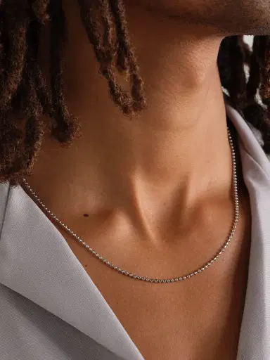 Alex Moss New York 20-inch 14-Karat White Gold Ball Chain Necklace - Men | Thumbnail 2 Alex Moss New York 20-inch 14-Karat White Gold Ball Chain Necklace - Men | Thumbnail 2