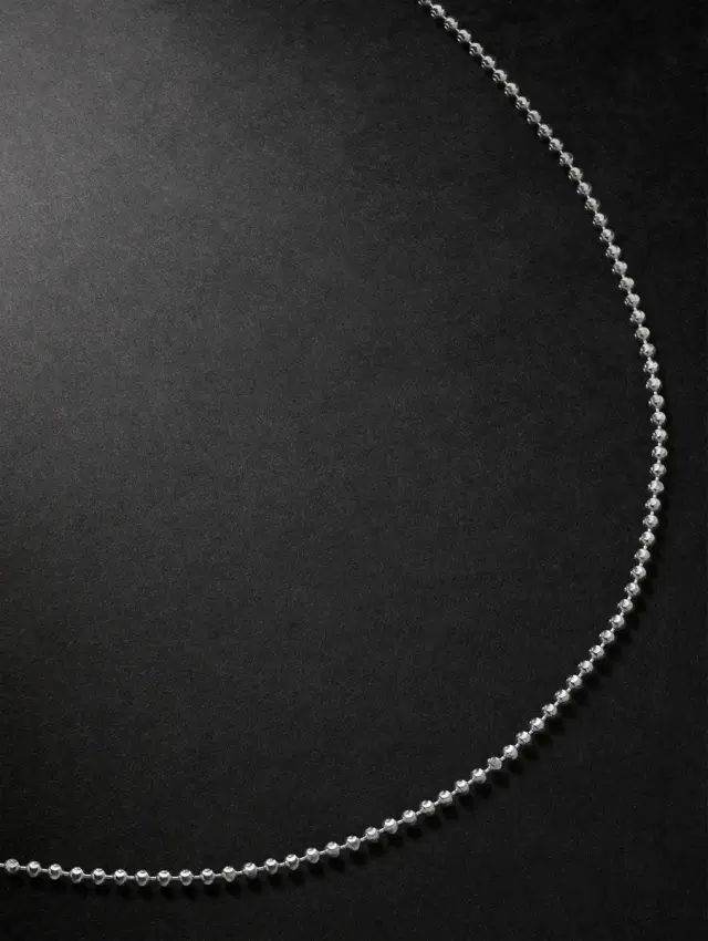 Alex Moss New York 20-inch 14-Karat White Gold Ball Chain Necklace - Men