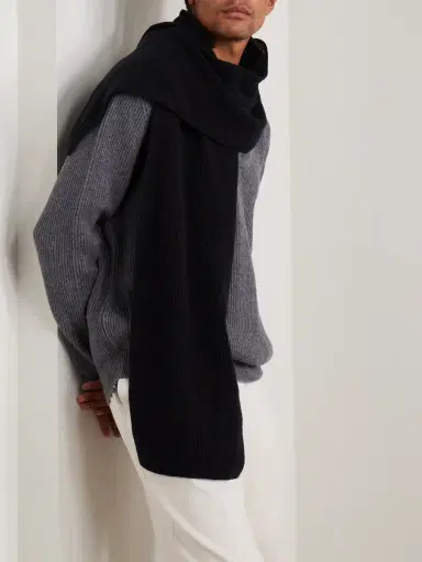 William Lockie Ribbed Cashmere Scarf - Men | Thumbnail 2 William Lockie Ribbed Cashmere Scarf - Men | Thumbnail 2