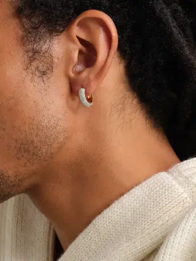 Alex Moss New York Huggie 14-Karat Gold Diamond Earring - Men | Thumbnail 2