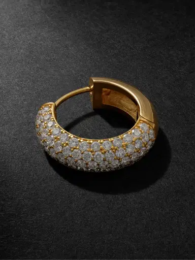 Alex Moss New York Huggie 14-Karat Gold Diamond Earring - Men | Thumbnail 1