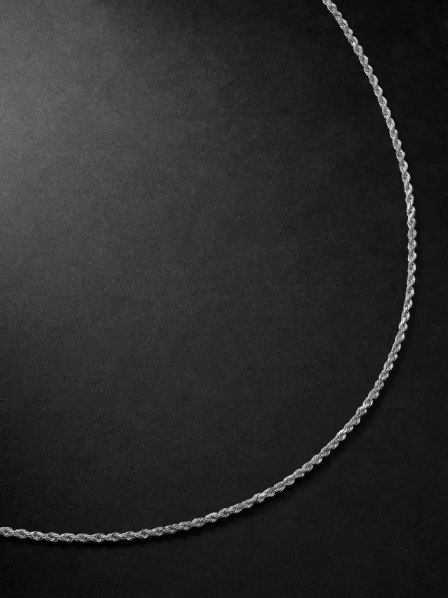 Alex Moss New York 22-Inch 14-Karat White Gold Rope Chain Necklace - Men