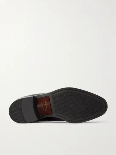 Zegna New Classic Flex Glossed-Leather Penny Loafers - Men | Thumbnail 3