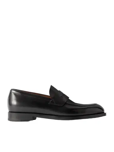 Zegna New Classic Flex Glossed-Leather Penny Loafers - Men | Thumbnail 1