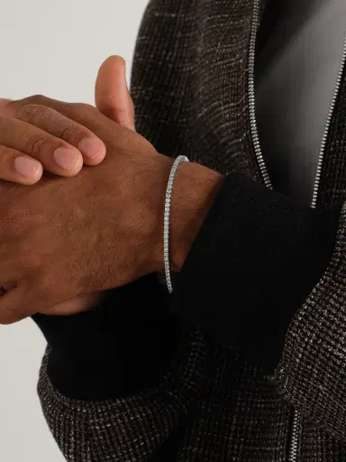 Alex Moss New York 14-Karat White Gold Diamond Tennis Bracelet - Men | Thumbnail 2