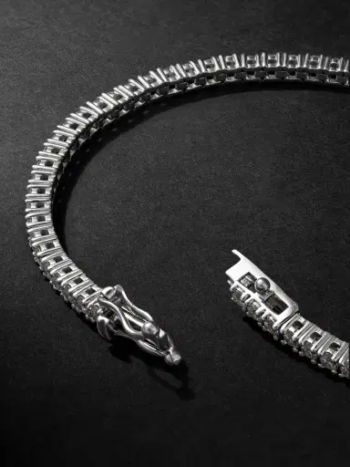 Alex Moss New York 14-Karat White Gold Diamond Tennis Bracelet - Men | Thumbnail 3