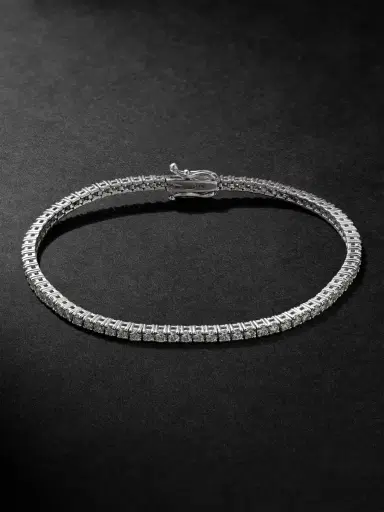 Alex Moss New York 14-Karat White Gold Diamond Tennis Bracelet - Men | Thumbnail 1