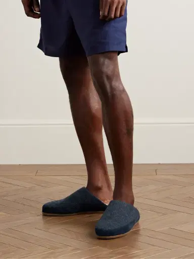 Mulo Suede-Trimmed Shearling-Lined Wool Slippers - Men | Thumbnail 2 Mulo Suede-Trimmed Shearling-Lined Wool Slippers - Men | Thumbnail 2