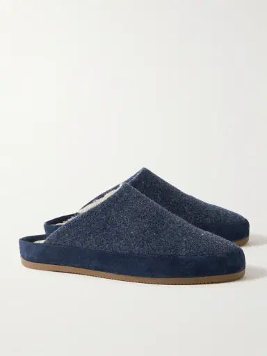 Mulo Suede-Trimmed Shearling-Lined Wool Slippers - Men | Thumbnail 4 Mulo Suede-Trimmed Shearling-Lined Wool Slippers - Men | Thumbnail 4