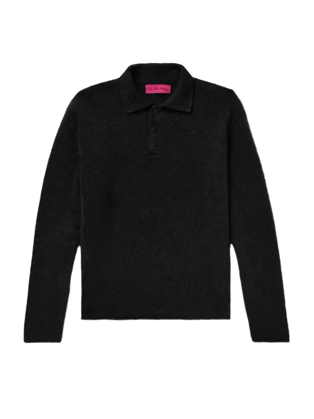 The Elder Statesman Brushed-Cashmere Polo Shirt - Men