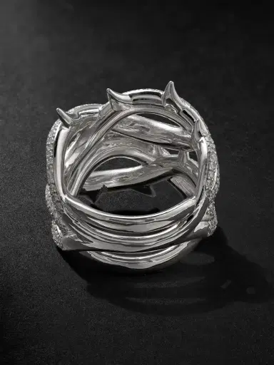 Alex Moss New York Crown of Thornes 14-Karat White Gold Diamond Ring - Men | Thumbnail 3