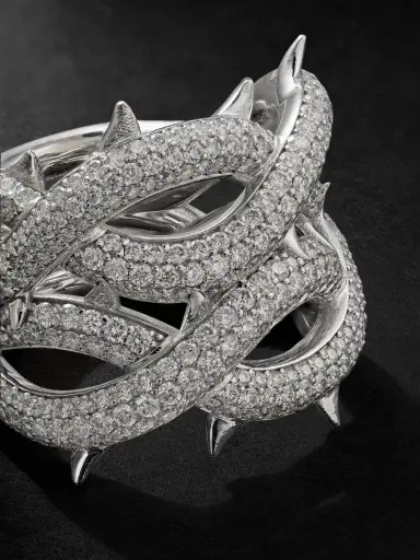 Alex Moss New York Crown of Thornes 14-Karat White Gold Diamond Ring - Men | Thumbnail 4