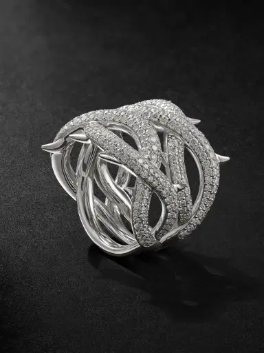 Alex Moss New York Crown of Thornes 14-Karat White Gold Diamond Ring - Men | Thumbnail 1