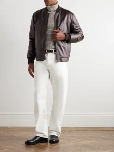 Zegna Slim-Fit Leather Jacket - Men | Thumbnail 2 Zegna Slim-Fit Leather Jacket - Men | Thumbnail 2