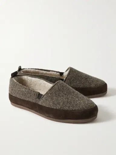 Mulo Shearling-Lined Suede-Trimmed Wool Loafers - Men | Thumbnail 4 Mulo Shearling-Lined Suede-Trimmed Wool Loafers - Men | Thumbnail 4