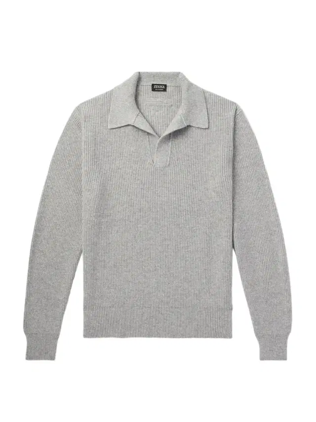 Zegna Ribbed Oasi Cashmere Polo Sweater - Men