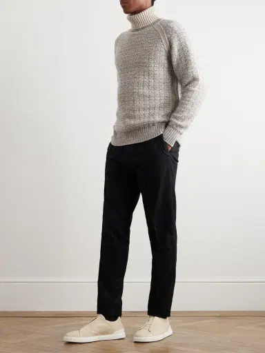 Zegna Ribbed Cashmere and Silk-Blend Rollneck Sweater - Men | Thumbnail 2 Zegna Ribbed Cashmere and Silk-Blend Rollneck Sweater - Men | Thumbnail 2