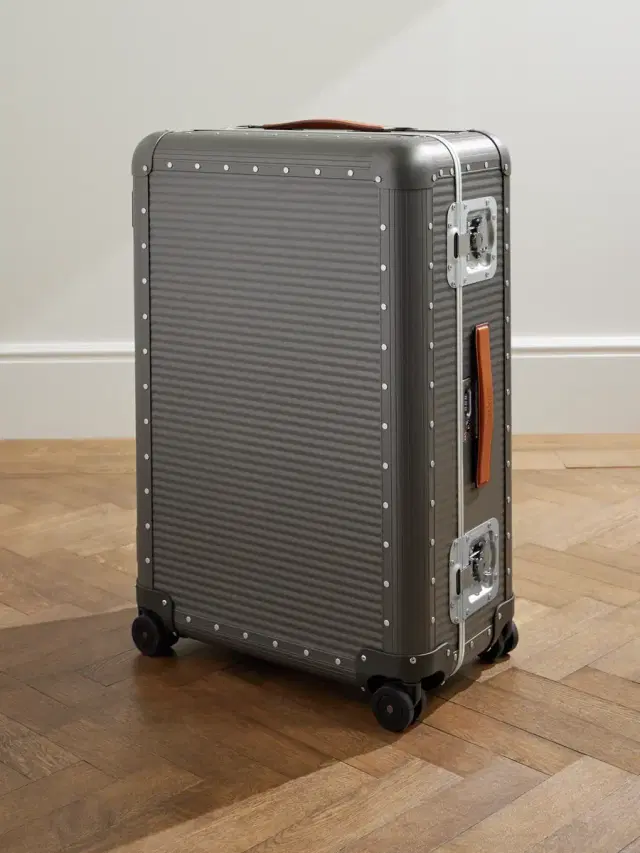 FPM Milano Bank Spinner 76cm Leather-Trimmed Aluminium Suitcase - Men