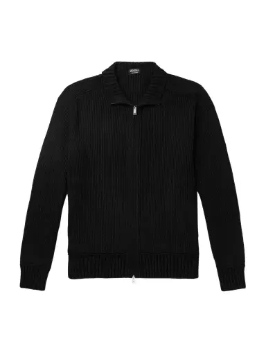 Zegna Ribbed Oasi Cashmere Zip-Up Cardigan - Men | Thumbnail 1 Zegna Ribbed Oasi Cashmere Zip-Up Cardigan - Men | Thumbnail 1