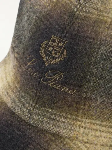 Loro Piana Logo-Embroidered Checked Wool and Cashmere-Blend Flannel Baseball Cap - Men | Thumbnail 4 Loro Piana Logo-Embroidered Checked Wool and Cashmere-Blend Flannel Baseball Cap - Men | Thumbnail 4