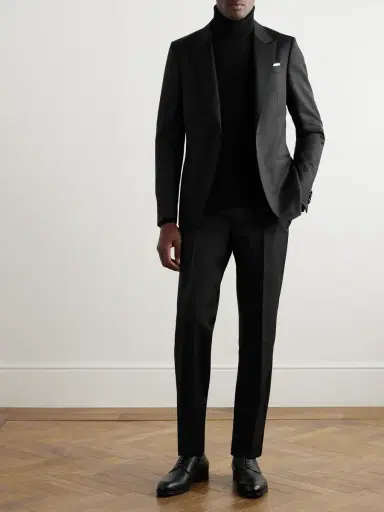Zegna Straight-Leg Satin-Trimmed Wool and Mohair-Blend Tuxedo Trousers - Men | Thumbnail 2 Zegna Straight-Leg Satin-Trimmed Wool and Mohair-Blend Tuxedo Trousers - Men | Thumbnail 2