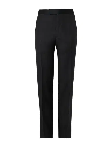 Zegna Straight-Leg Satin-Trimmed Wool and Mohair-Blend Tuxedo Trousers - Men | Thumbnail 1 Zegna Straight-Leg Satin-Trimmed Wool and Mohair-Blend Tuxedo Trousers - Men | Thumbnail 1