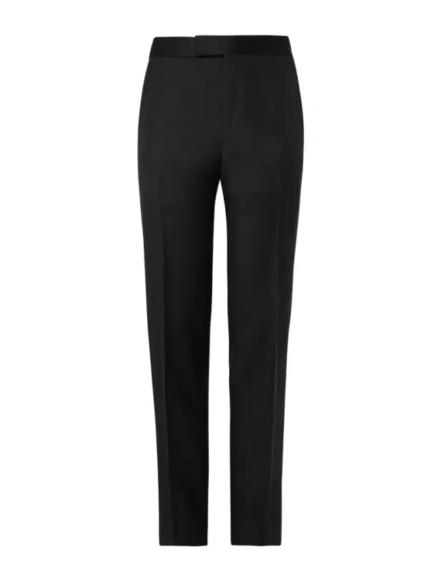 Zegna Straight-Leg Satin-Trimmed Wool and Mohair-Blend Tuxedo Trousers - Men