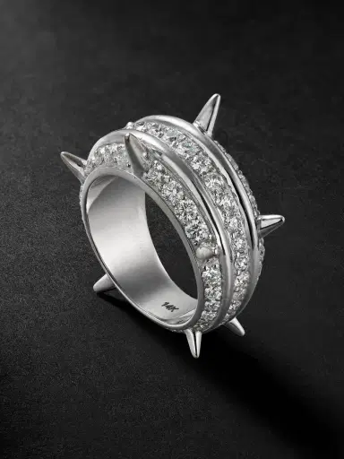 Alex Moss New York Destroyer 14-Karat White Gold Diamond Ring - Men | Thumbnail 1 Alex Moss New York Destroyer 14-Karat White Gold Diamond Ring - Men | Thumbnail 1