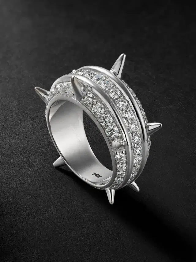 Alex Moss New York Destroyer 14-Karat White Gold Diamond Ring - Men