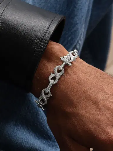 Alex Moss New York St Mark 14-Karat White Gold Diamond Bracelet - Men | Thumbnail 2 Alex Moss New York St Mark 14-Karat White Gold Diamond Bracelet - Men | Thumbnail 2