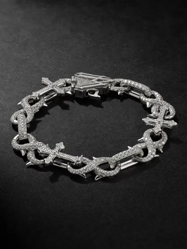 Alex Moss New York St Mark 14-Karat White Gold Diamond Bracelet - Men