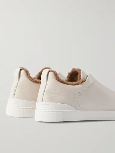 Zegna Triple Stitch™ Shearling-Lined Leather Sneakers - Men | Thumbnail 5