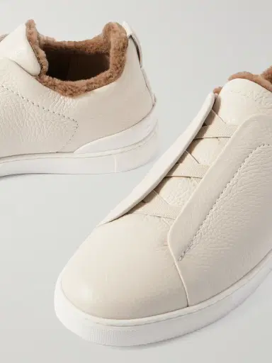 Zegna Triple Stitch™ Shearling-Lined Leather Sneakers - Men | Thumbnail 6