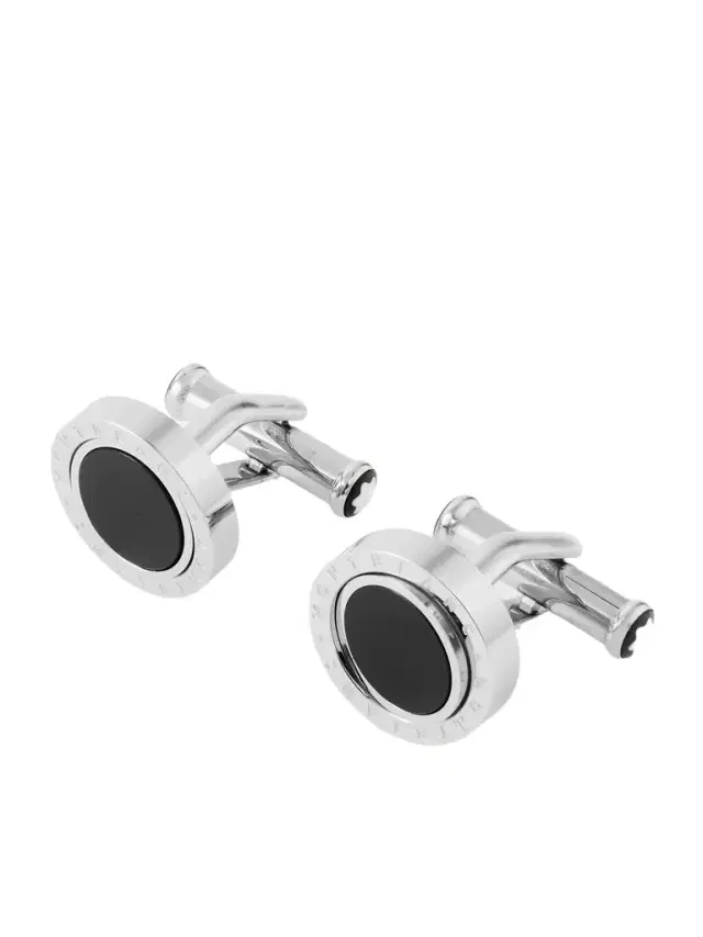 Stainless Steel Onyx Cufflinks - Men