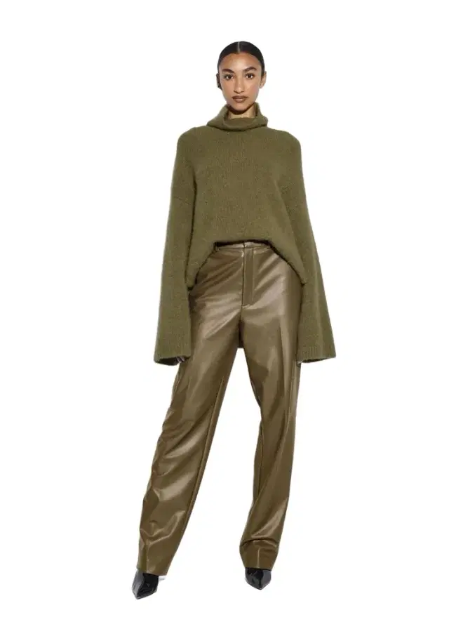LAPOINTE Faux Leather Tapered Trouser